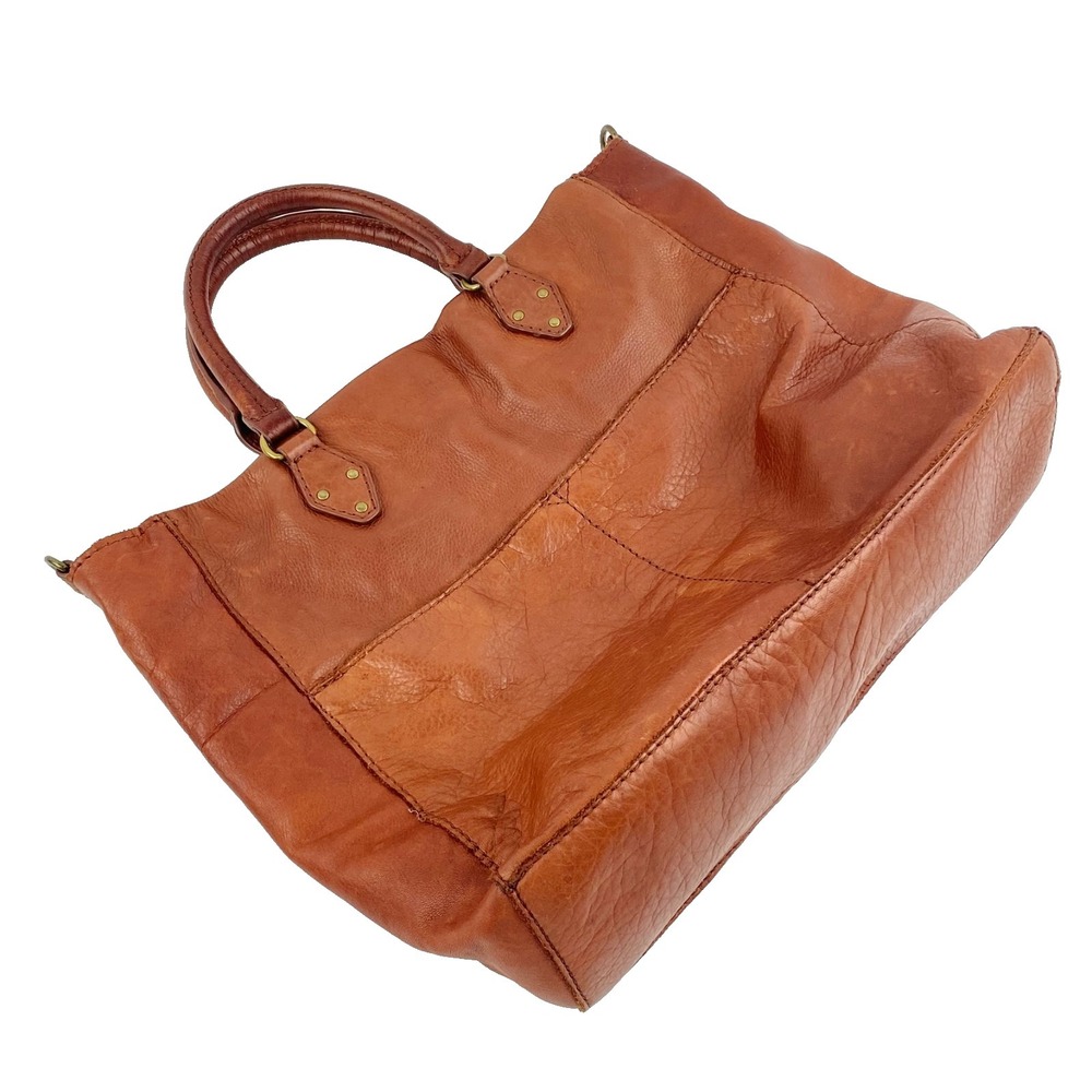 American Leather Co British Tan Brown Tote Lg Leather Shoulder Bag Purse Satchel - Picture 8 of 9